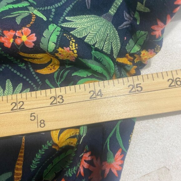 Old Navy Long-Sleeve Button Up Shirt Size L Blue Tropical Banana & Floral Print - Picture 8 of 14